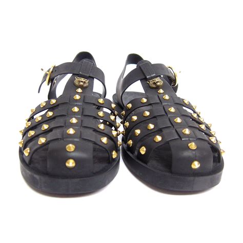 gucci studded rubber sandals|Gucci rubber sandals sale.